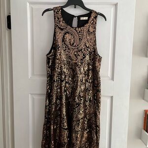 Black and Gold Sequin Dress